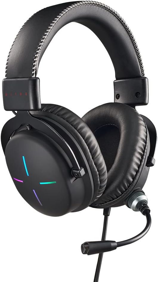 Acer Nitro Gaming Headset II: 50mm Drivers | Retractable Omni-Directional Noise-Canceling Microphone with On-Cable Controls | Over-Ear Design with RGB Lights