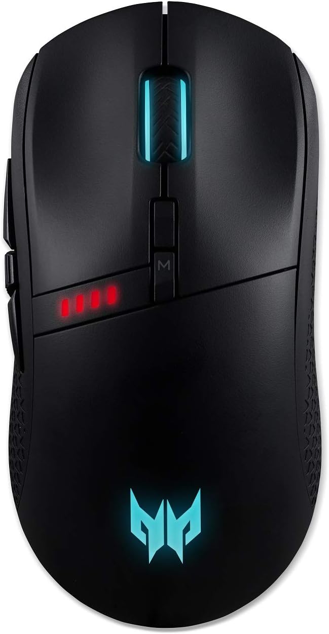 Acer Predator Cestus 350 Wireless Gaming Mouse: NVIDIA Reflex - Up to 16000 DPI - RGB Lighting - 8 Programmable Buttons - On-Board Memory - 5 Profile Settings - Pixart 3335 Sensor - Black