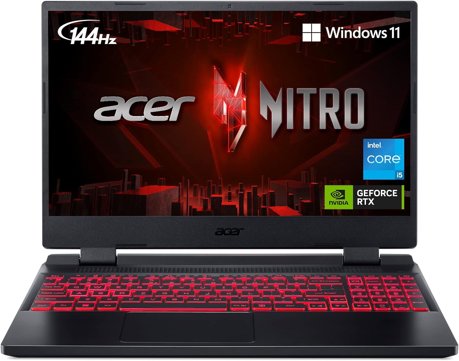 Acer Nitro 5 AN515-58-525P Gaming Laptop |Core i5-12500H | NVIDIA GeForce RTX 3050 Laptop GPU | 15.6 FHD 144Hz IPS Display | 8GB DDR4 | 512GB PCIe Gen 4 SSD | Killer Wi-Fi 6 | Backlit Keyboard, Black