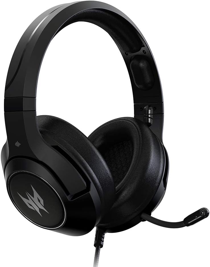 Acer Predator Galea 350 Gaming Headset with 7.1 Surround Sound, Unidirectional Noise-Cancelling Mic, Compatible with PC, Xbox One, PS4,Black