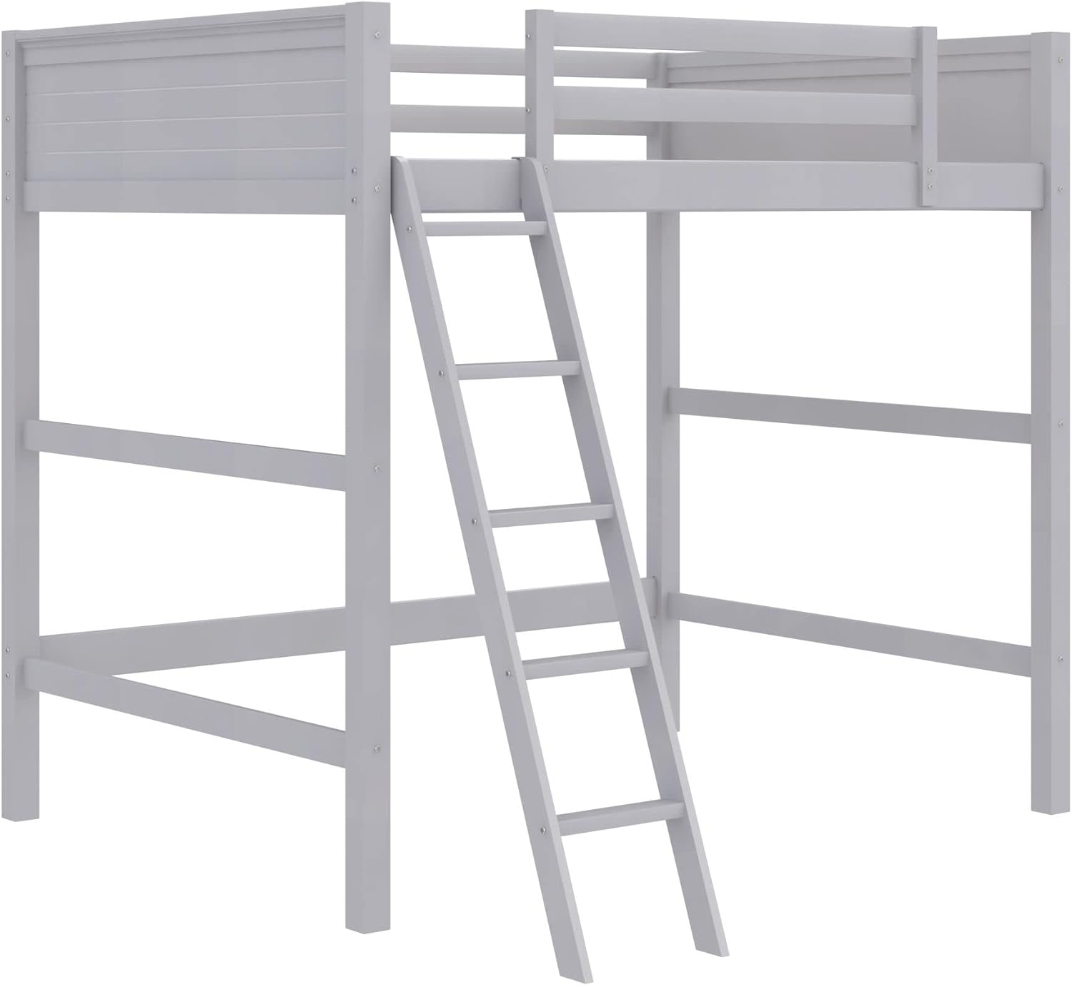 DHP Denver Loft Bed for Kids, Full, Grey