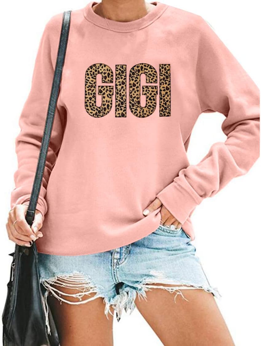 ALLTB GIGI Sweatshirt Women Gigi Heart Graphic Gigi Gifts for Grandma Casual Long Sleeve Nana Mothers Day Tops