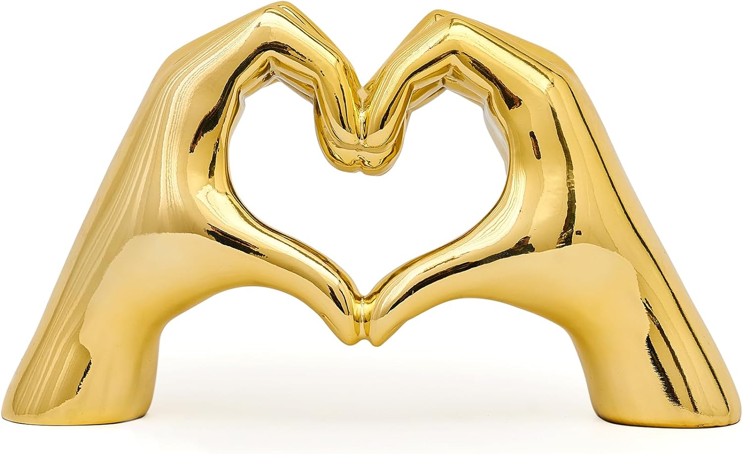 TIMEBUS Gold Decor Heart Hands Sculpture, Art Hand Sculpture Modern Home Decorations for Living Room Table Decor, Love Finger Statue for Bedroom Shelf Coffee Table Room Decor, Gifts for Women Wedding