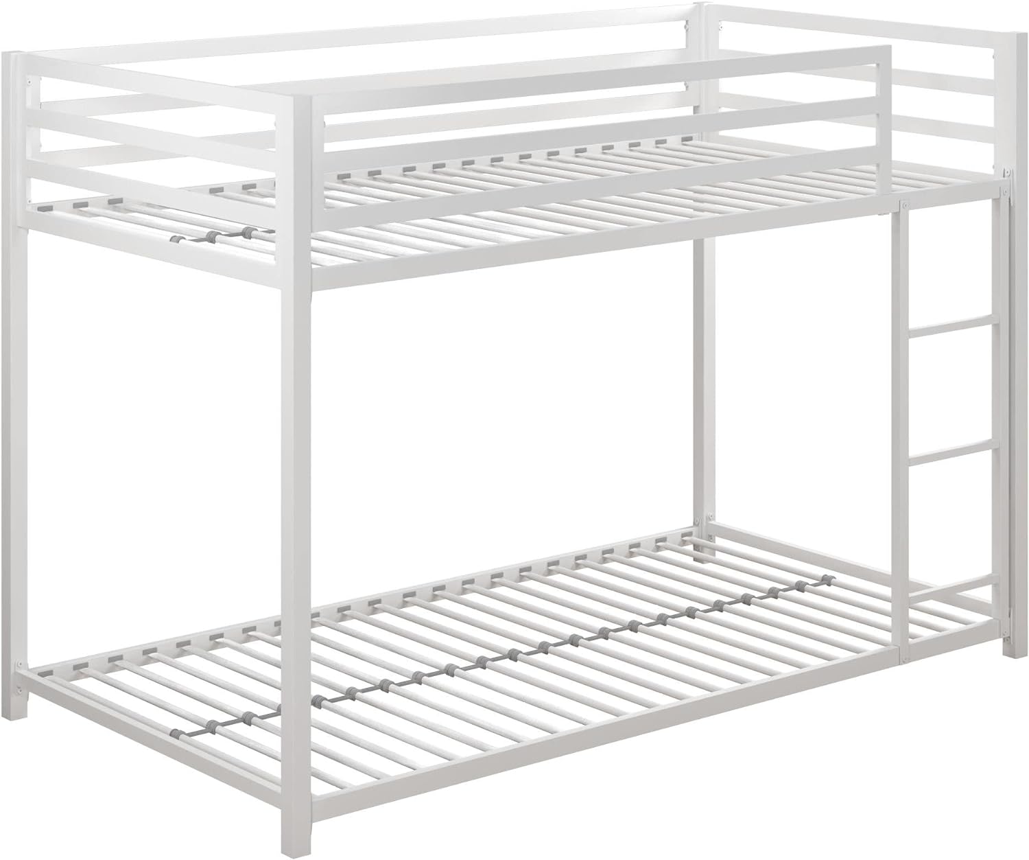 DHP Miles Metal Bunk Bed, White, Twin over Twin