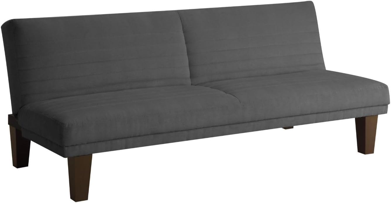 DHP Dillan Convertible Futon with Microfiber Upholstery, Grey