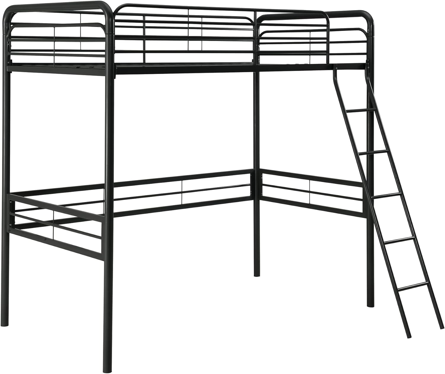 DHP Simple Metal Loft Bed Frame, Multifunctional, Twin Size, Black