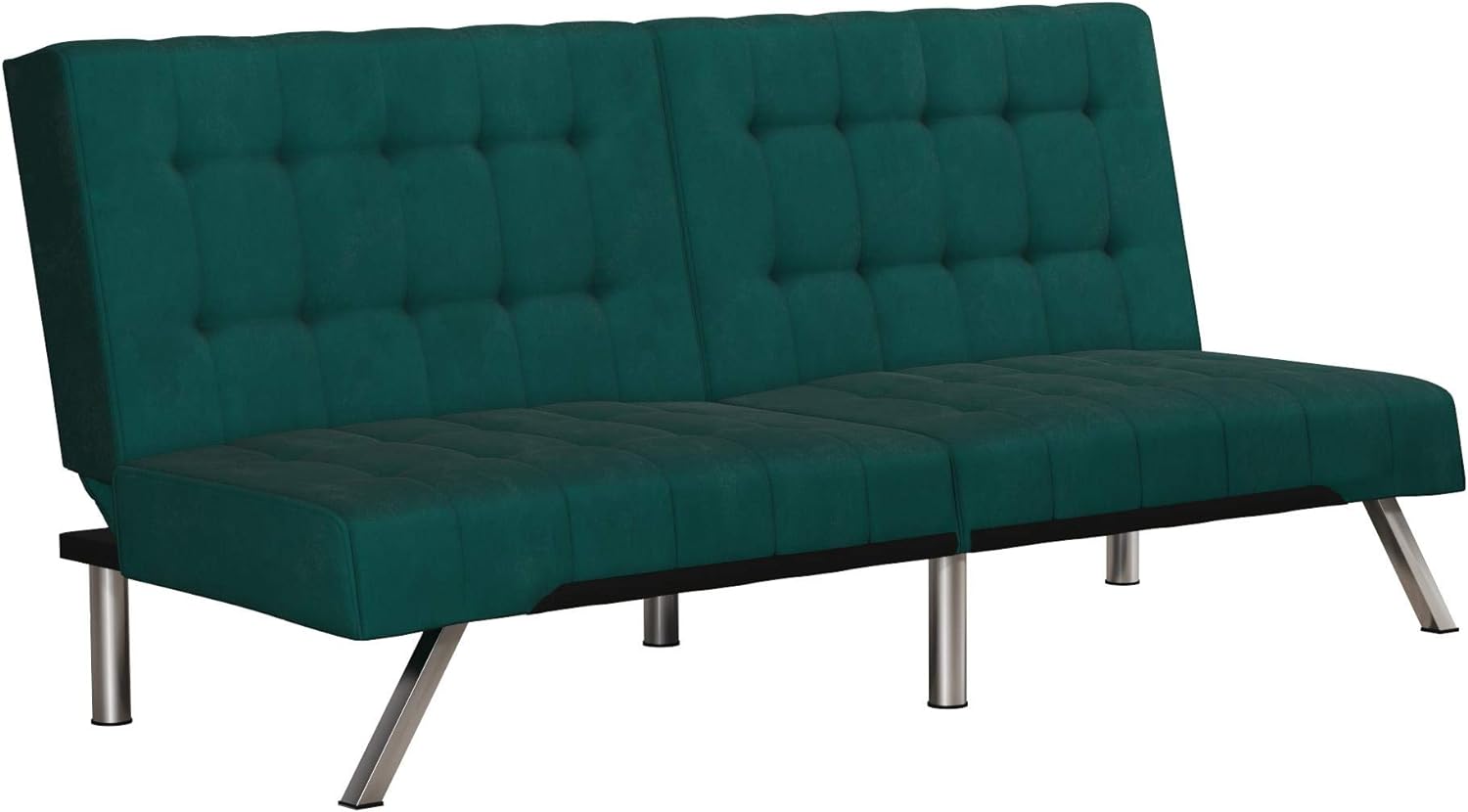 DHP Emily Futon With Chrome Legs, Green Velvet