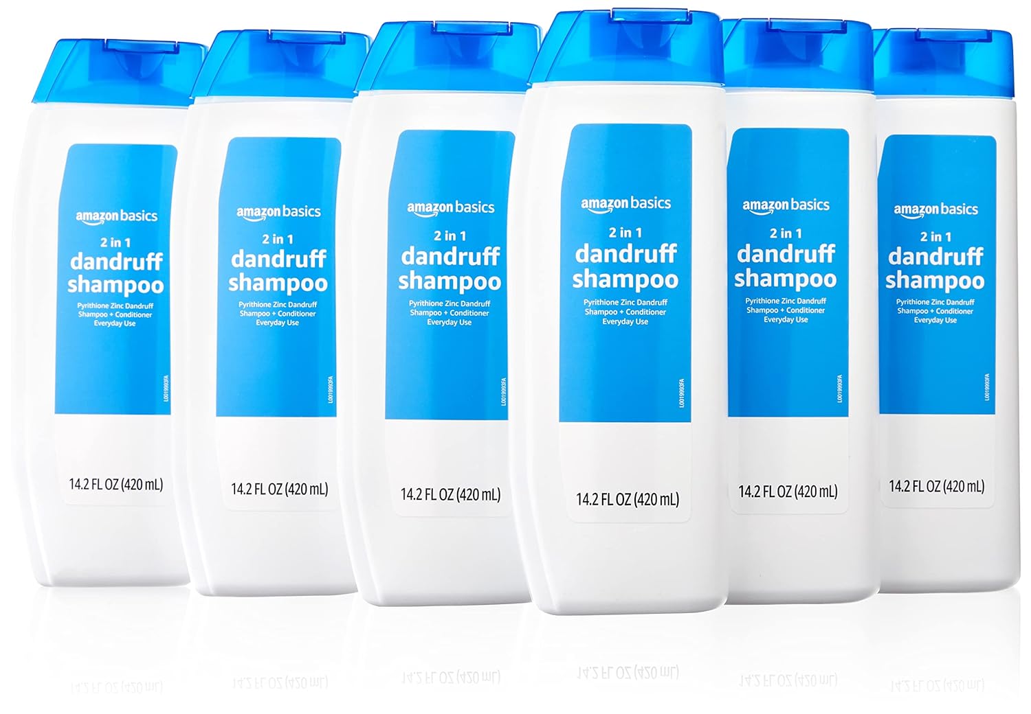 Amazon Basics 2-in-1 Dandruff Shampoo & Conditioner, Gentle and pH Balanced, 14.2 Fluid Ounces, 6-Pack (Previously Solimo)