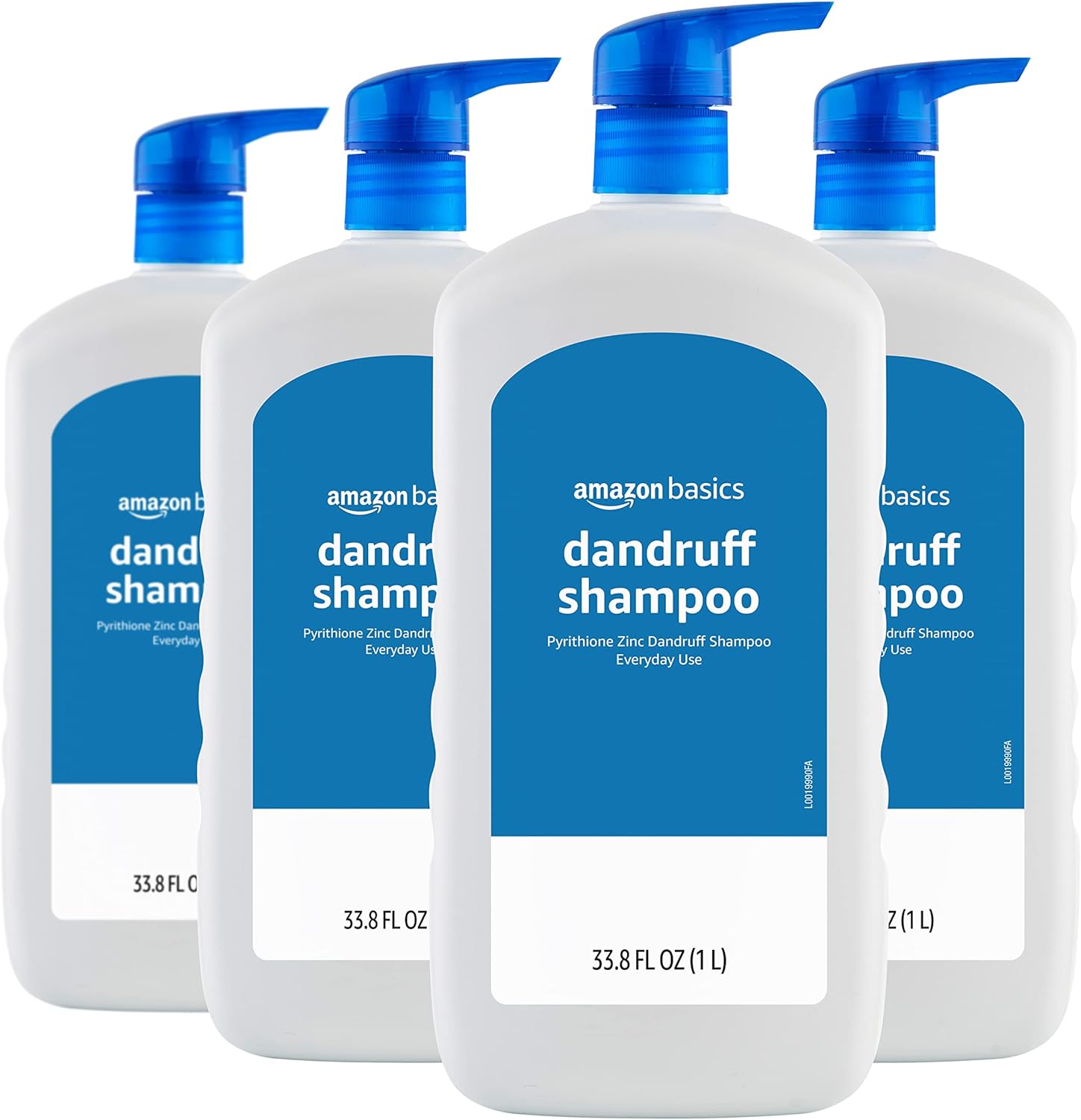 Amazon Basics Dandruff Shampoo, Everyday Use, Normal to Oily Hair, 33.8 Fluid Ounces, 4-Pack (Previously Solimo)