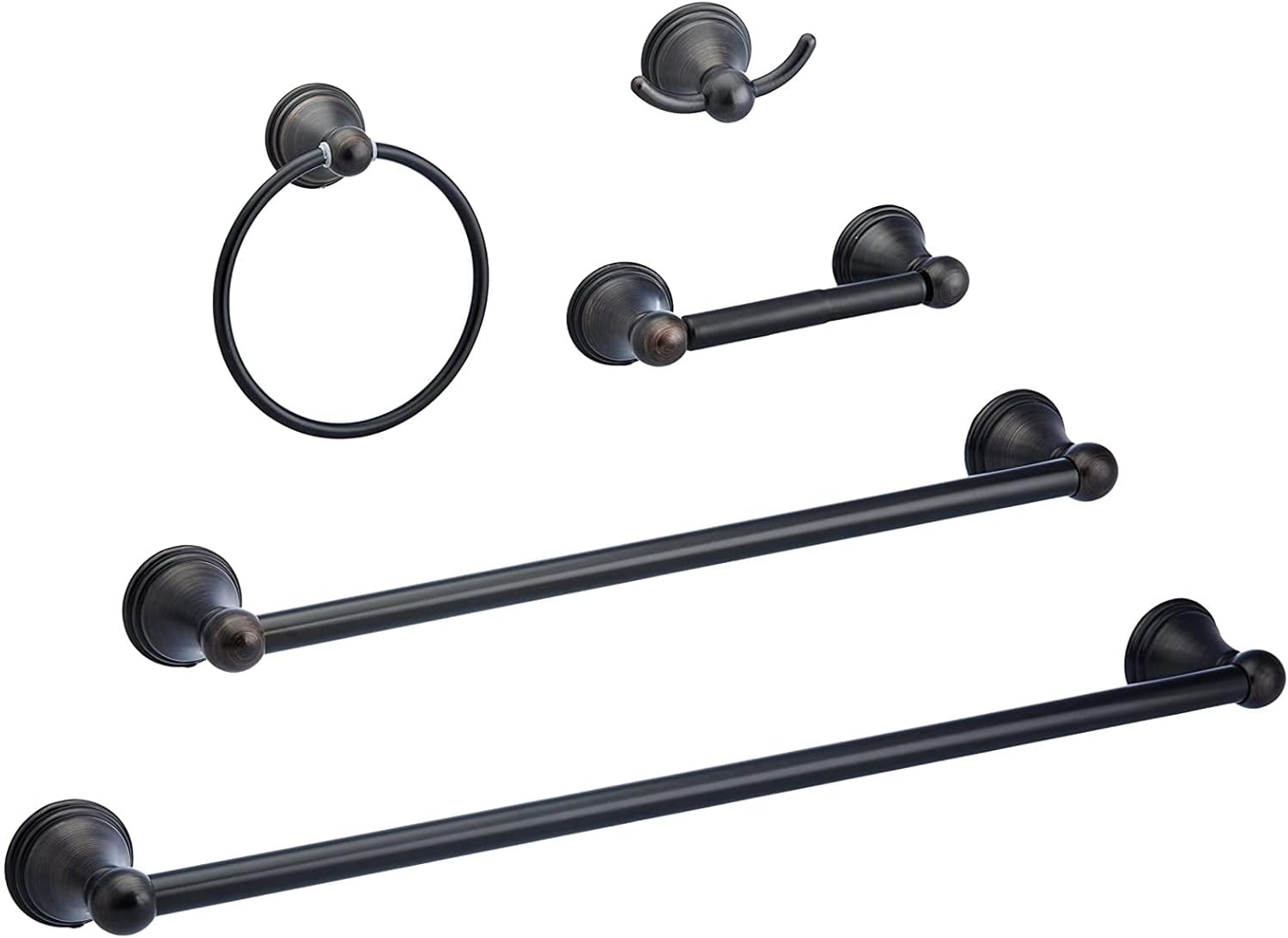 Amazon Basics AB-BR817-OR Bathroom Hardware Set, Variety Pack, 5 Piece, Oil Rubbed Bronze