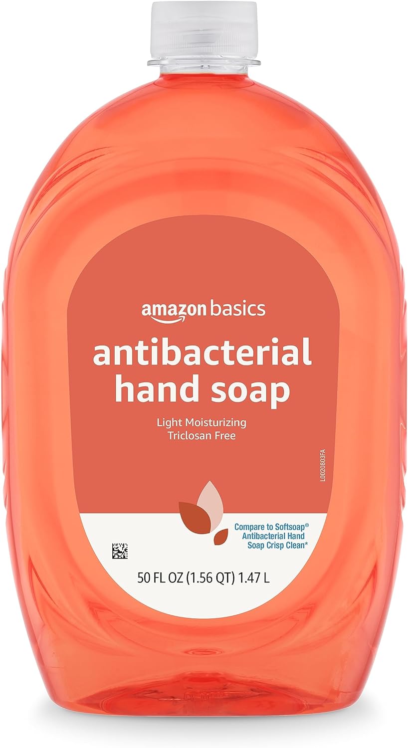 Amazon Basics Antibacterial Liquid Hand Soap Refill, Light Moisturizing, Triclosan-Free, Citrus, 50 Fl Oz (Previously Solimo)