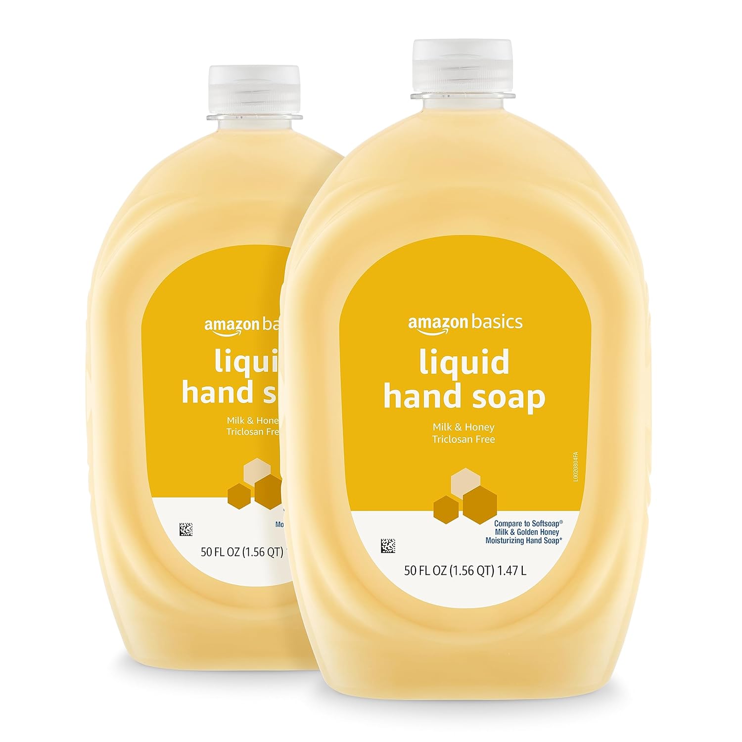 Amazon Basics Liquid Hand Soap Refill, Milk and Honey Scent, Triclosan-Free, 50 Fluid Ounces, 2-Pack (Previously Solimo)