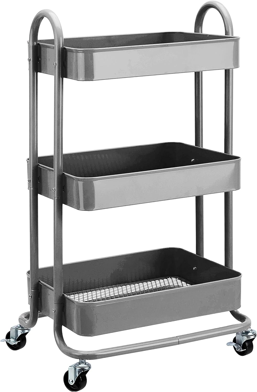 Amazon Basics 3-Tier Rolling Utility or Kitchen Cart - Charcoal