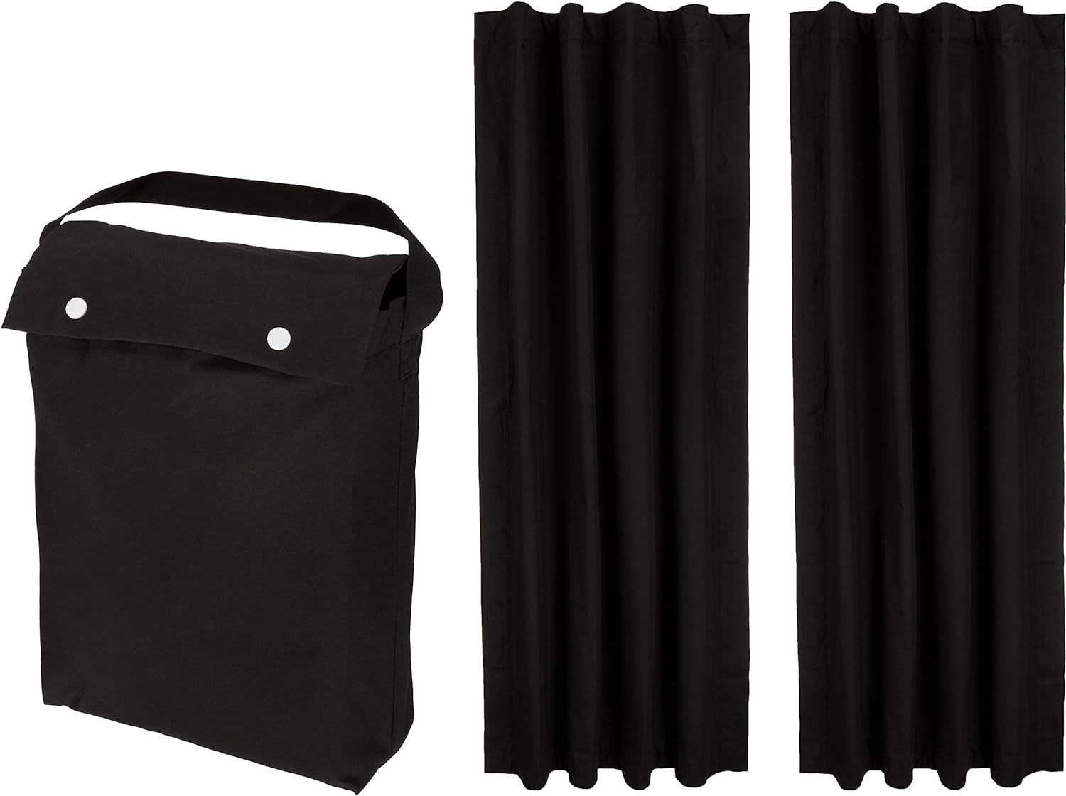 Amazon Basics Portable Window Blackout Curtain Shade with Suction Cups for Travel, 2-Pack, 78"L x 50"W, Black