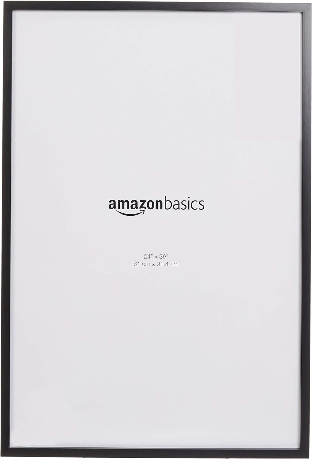 Amazon Basics Poster Rectangular Photo Picture Frames, 24 Inch x 36 Inch, 2-Pack, Black