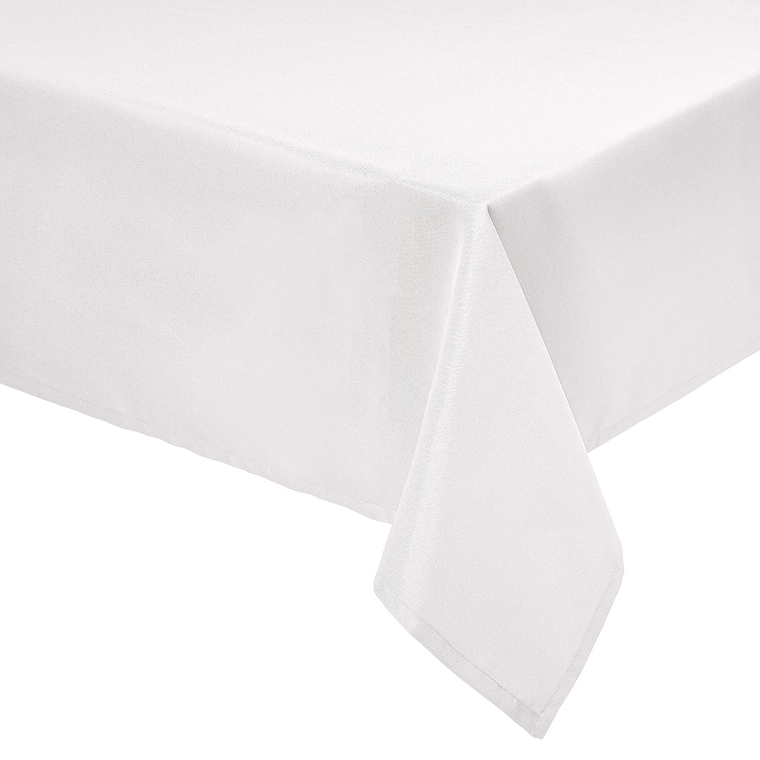 Amazon Basics Rectangle Washable Polyester Fabric Tablecloth - 60" x 102", Ivory, Pack of 2