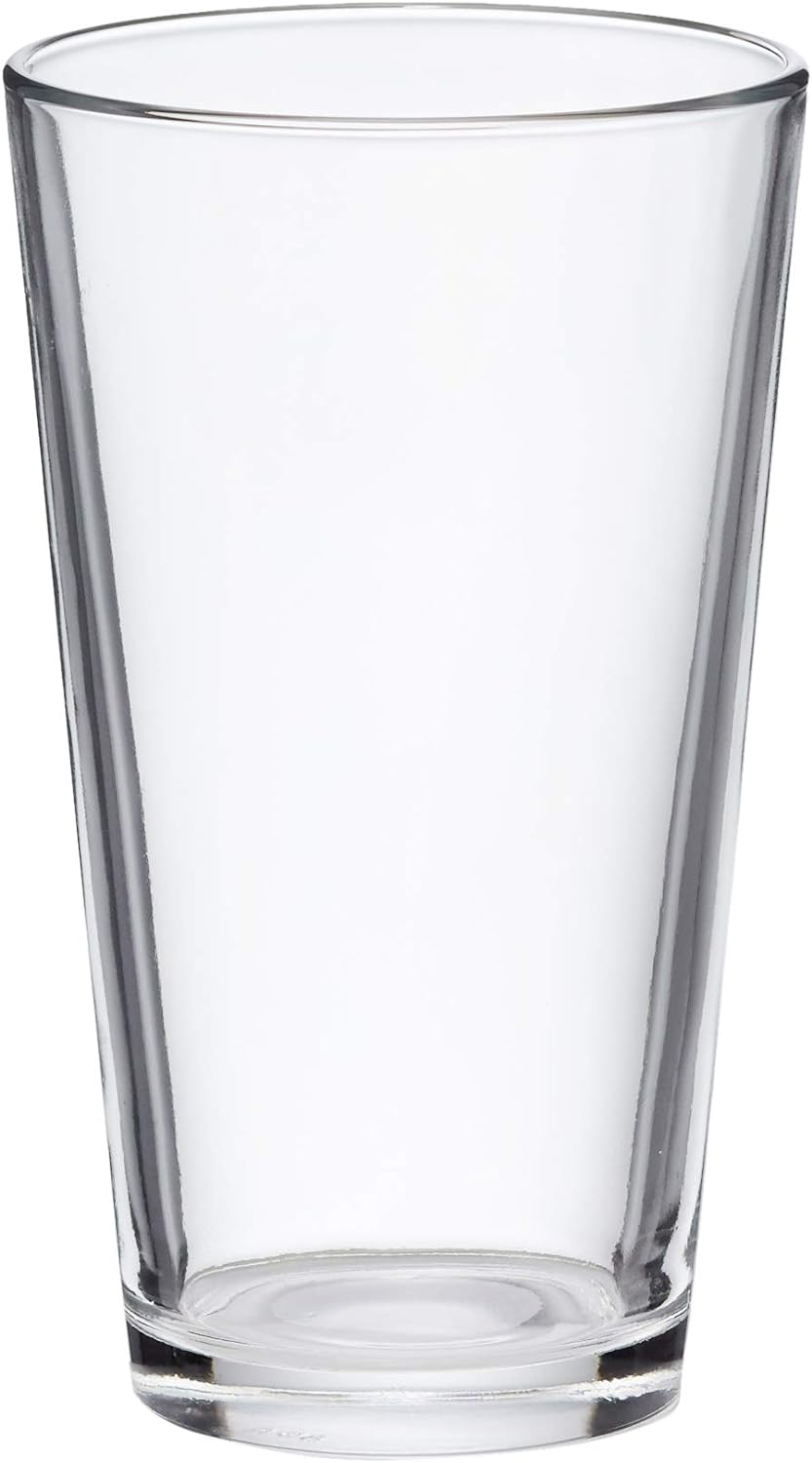 Amazon Basics Pint Pub Beer Glasses, 16-Ounce, Set of 6, Clear