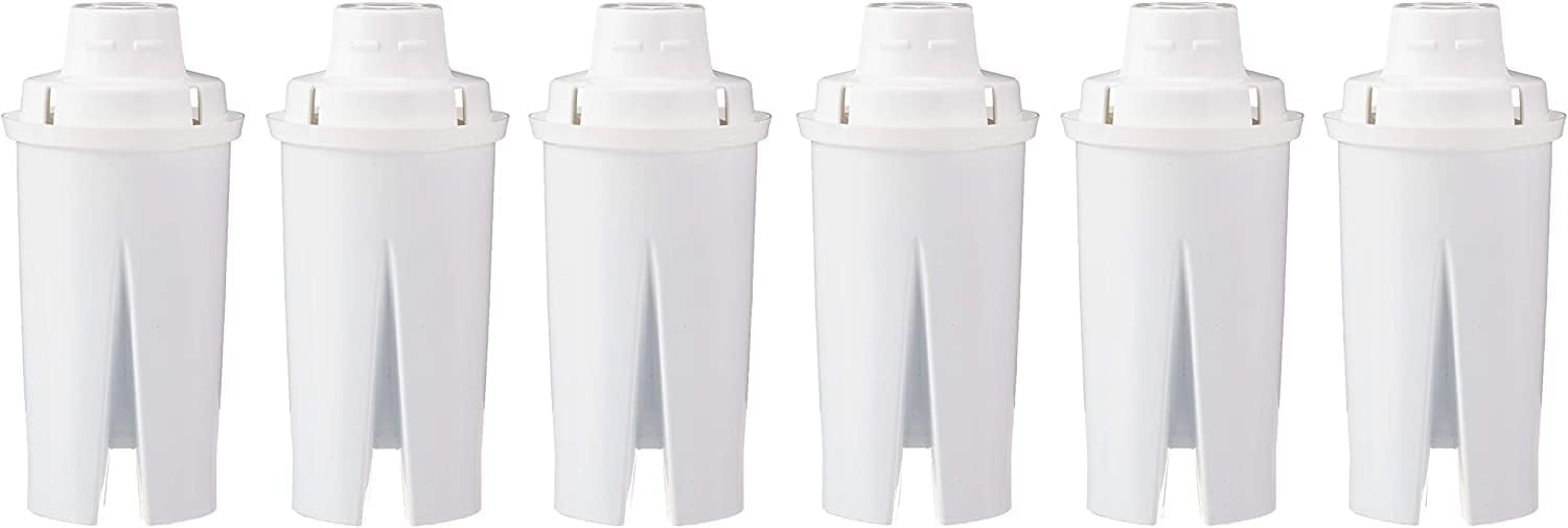 Amazon Basics Replacement Water Filters for Pitchers, Compatible with Brita, 6-Pack