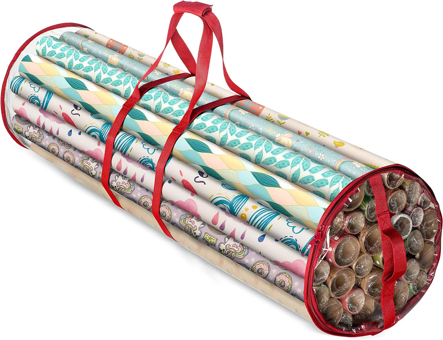 ZOBER Wrapping Paper Storage Containers - 40 Inch Gift Wrapping Organizer Storage - Fits 20 Standard Rolls of Wrapping Paper - Breathable Fabric, Waterproof