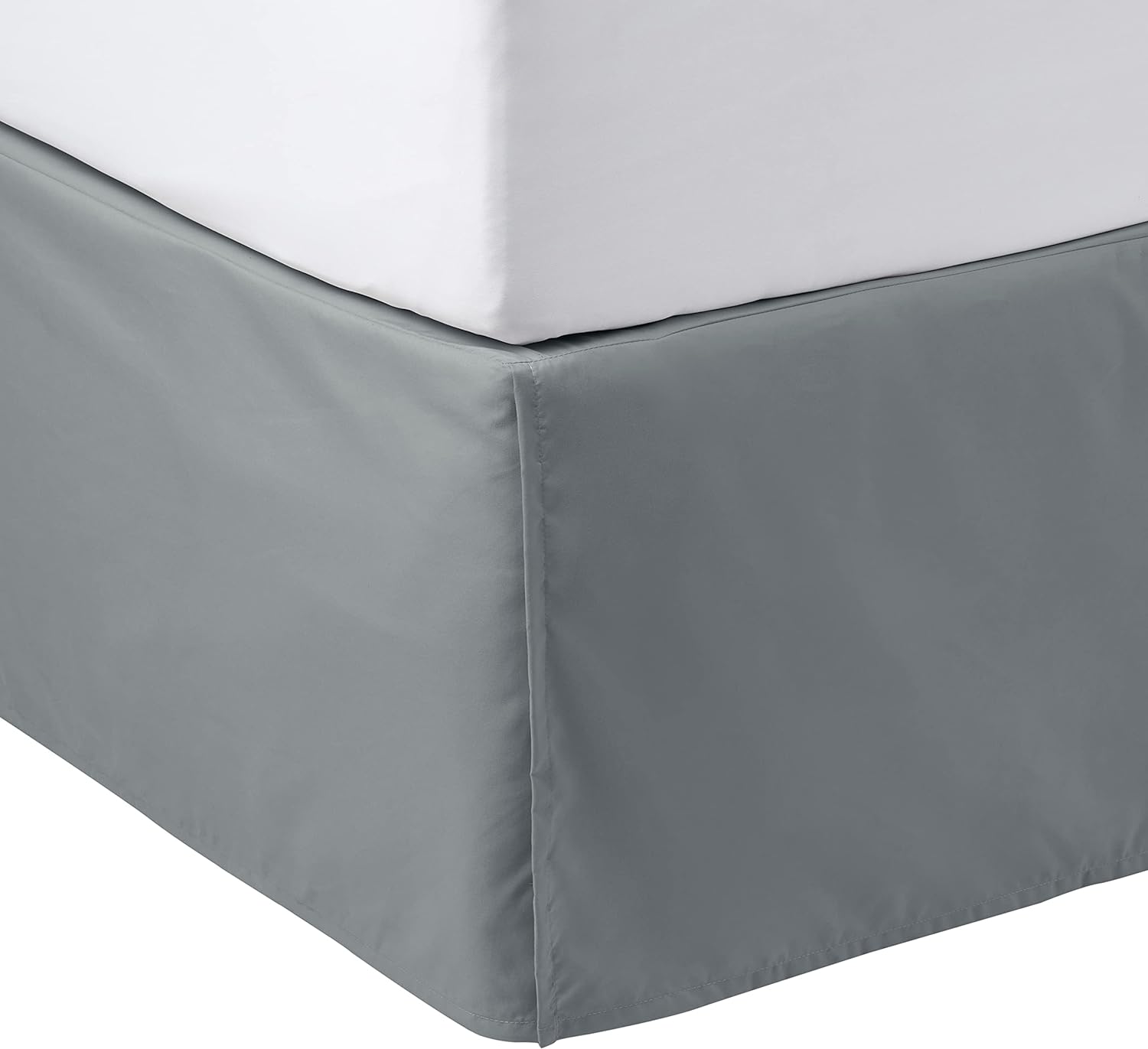 Amazon Basics Lightweight Pleated Bed Skirt, Queen, Dark Grey