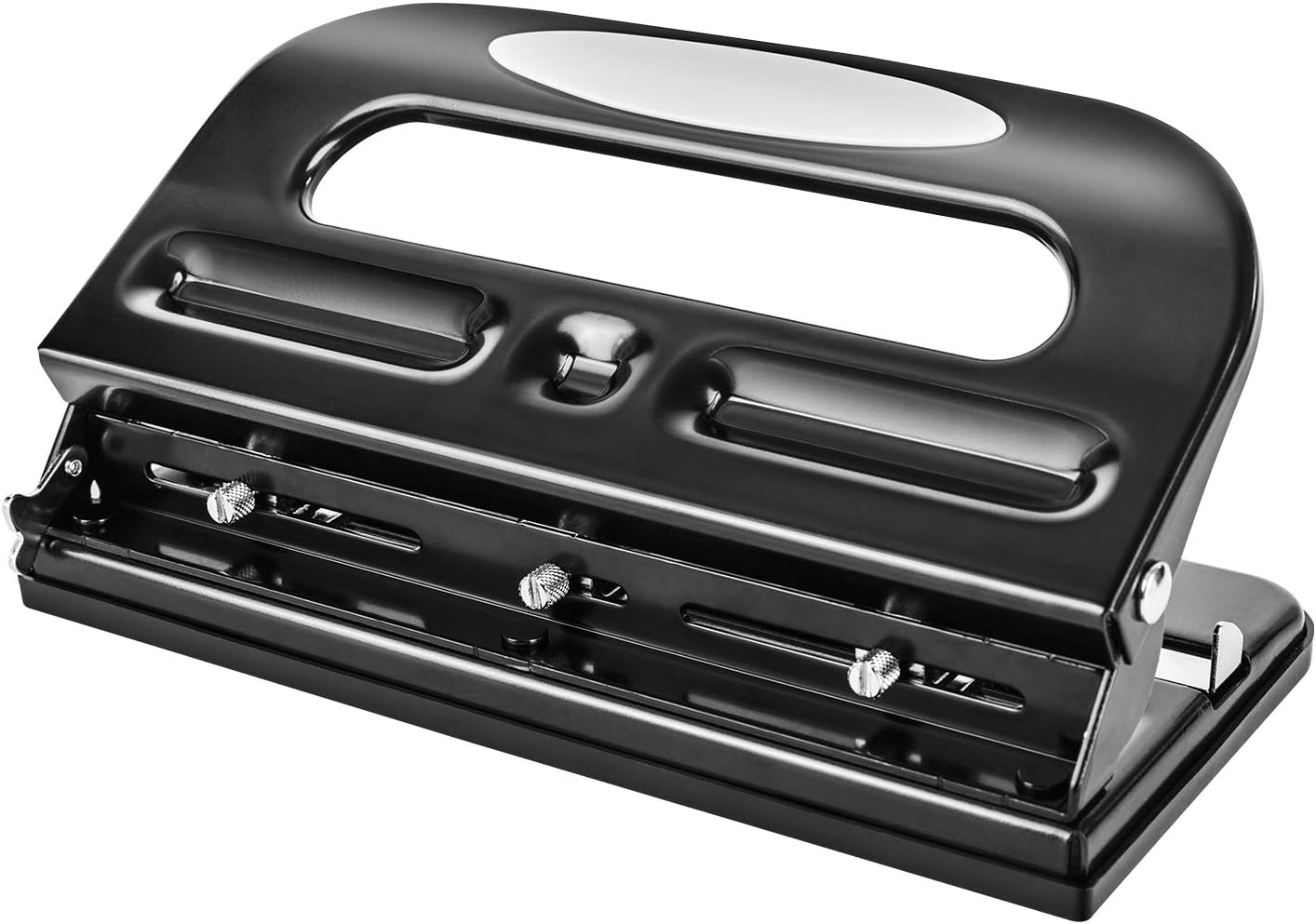 Amazon Basics 2/3 Hole Punch, Semi-Adjustable, 30 Sheet Capacity, Black