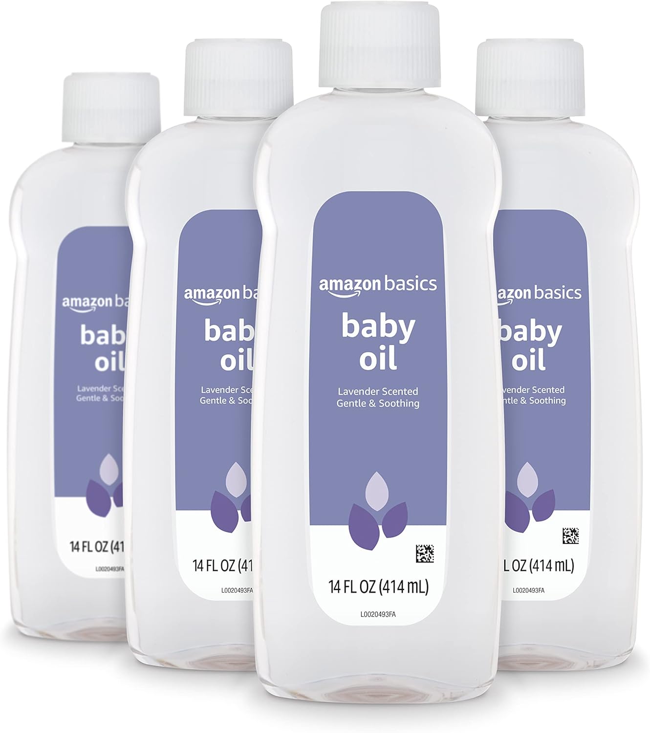 Amazon Basics Baby Oil, Lavender Scented, 14 Fluid Ounce, 4-Pack (Previously Solimo)