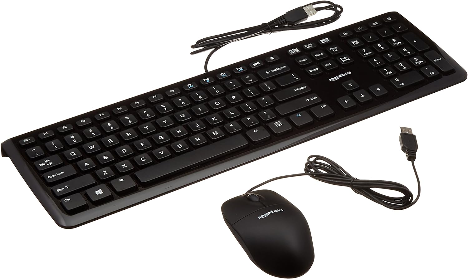 Amazon Basics Wired Computer Keyboard & Mouse, 10-Pack, Black