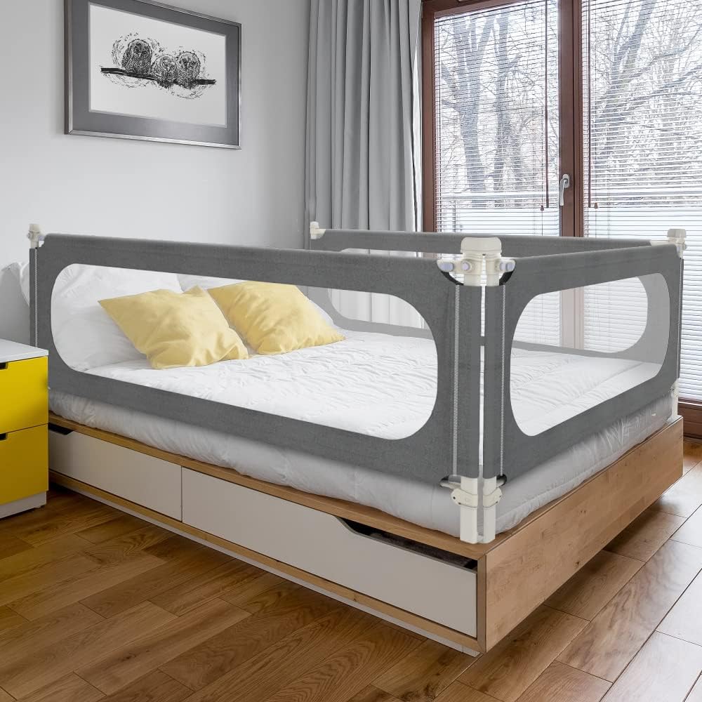 Bed Rails for Toddlers, Extra Tall 32 Levels of Height Adjustment Specially Designed for Twin, Full, Queen, King Size - 2023Upgrade Model Safety Bed Guard Rails for Kids (1 Side:59"(L) 27"(H))