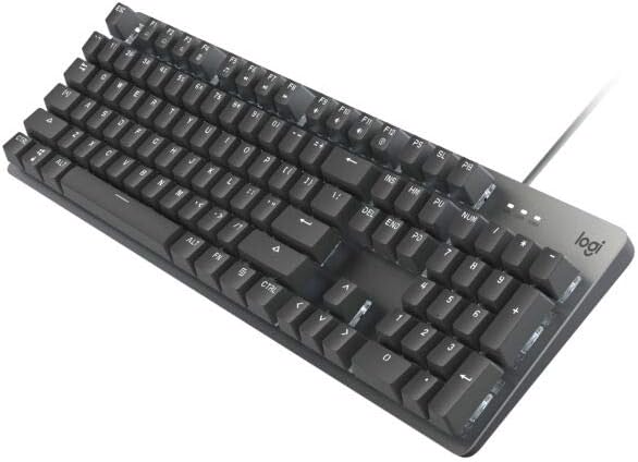 Logitech K845 Mechanical Illuminated Keyboard,Mechanical Switches, Strong Adjustable Tilt Legs, Full Size, Aluminum Top Case, 104 Keys, USB Corded, Windows (TTC Blue Switches)