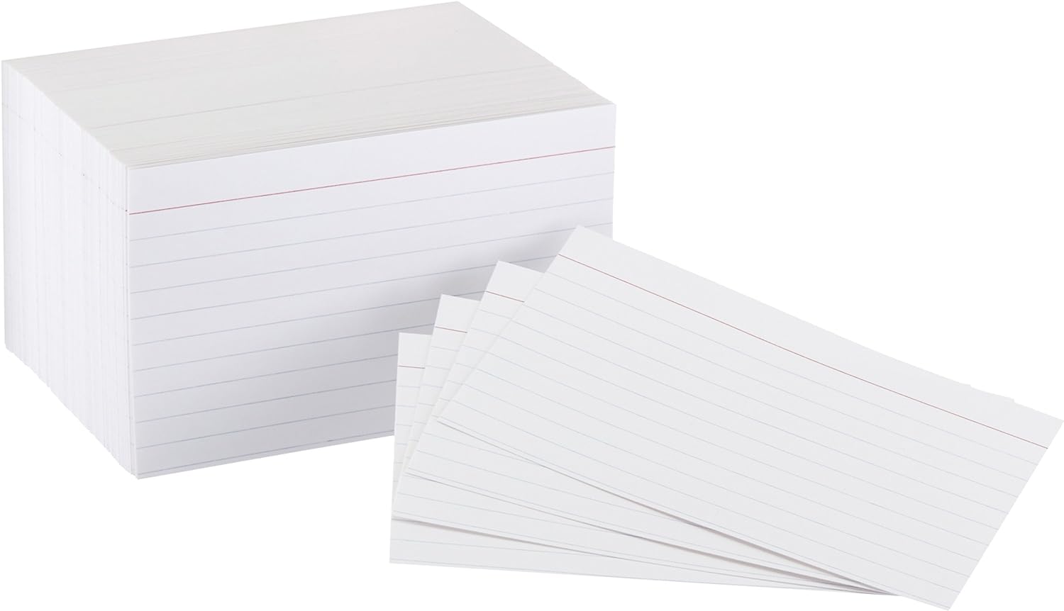 Amazon Basics Heavy Weight Ruled Lined Index Cards, 300 Count, 100 Pack of 3, White, 3 x 5 Inch Card