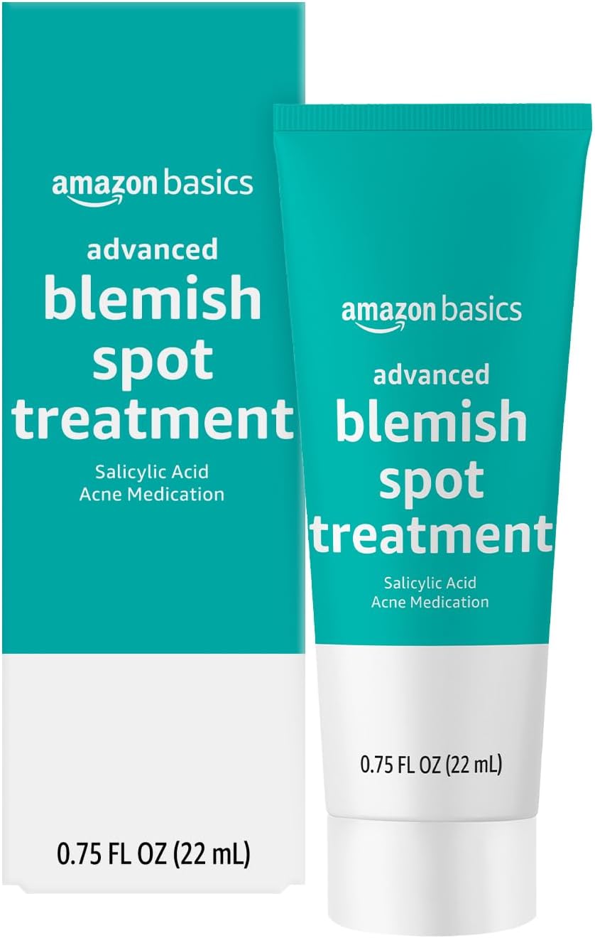 Amazon Basics Advanced Blemish Spot Treatment with 2% Salicylic Acid Acne Medication, 0.75 Fluid Ounces, 1-Pack