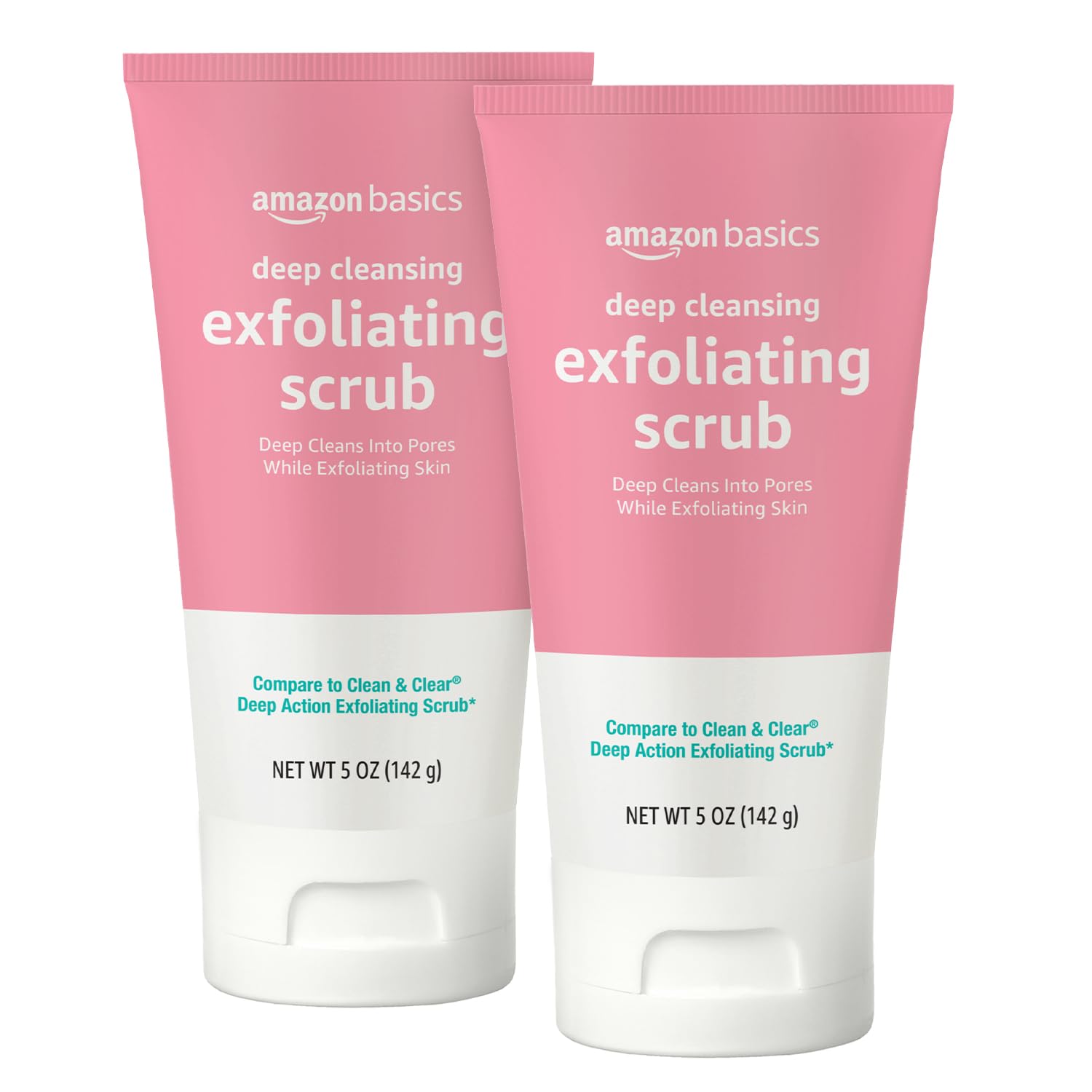 Amazon Basics Deep Cleansing Exfoliating Scrub, Unscented, 5 Ounces, 2-Pack