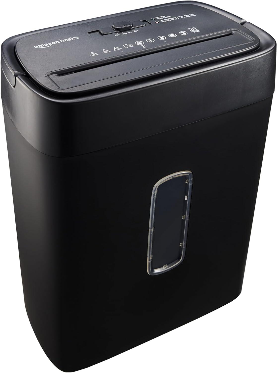 Amazon Basics Cross Cut Paper and Credit Card Shredder, 12 Sheet (New Model), Black