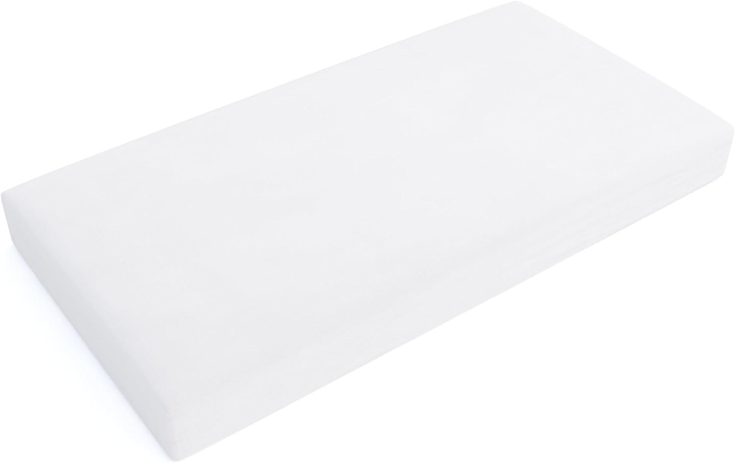 Amazon Basics 100% Cotton Jersey Crib Sheet, 28 x 52 Inches, White