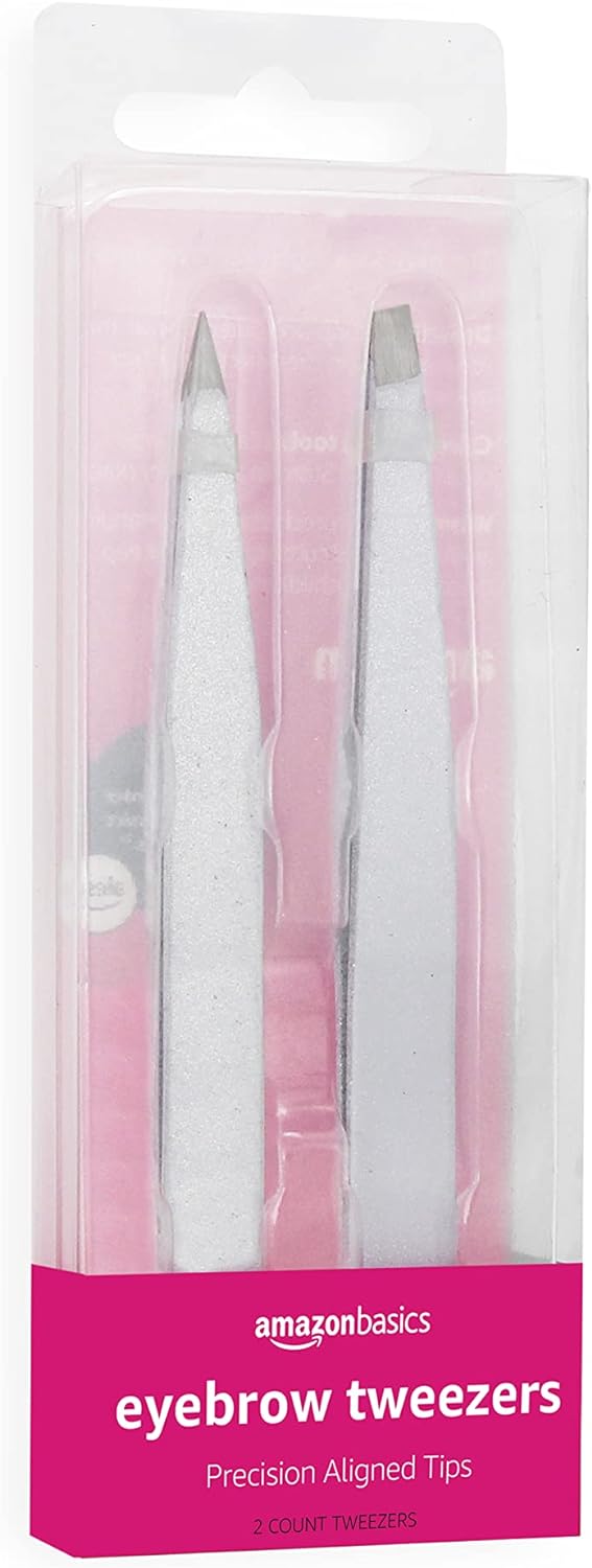 Amazon Basics Eyebrow Tweezers 2-Pack