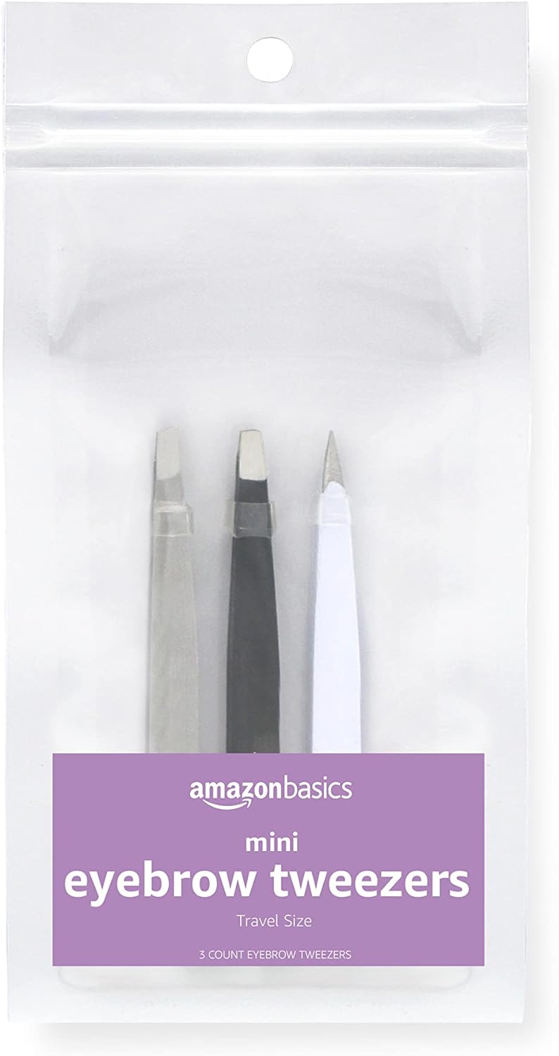 Amazon Basics Mini Eyebrow Tweezers 3-Pack