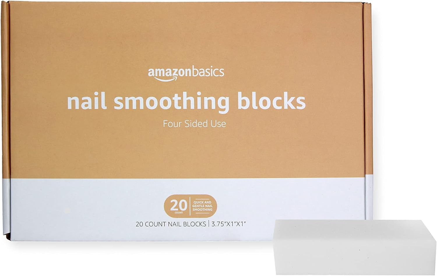 Amazon Basics Nail Smoothing Blocks, 20 Count, Medium Coarse