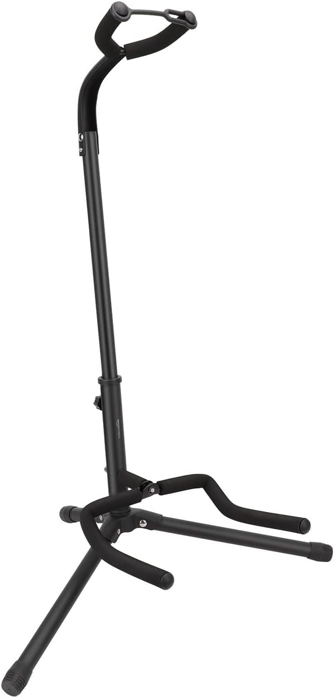 Amazon Basics Adjustable Folding Stand for Acoustic, Electric, Bass Guitars and Banjos, Black