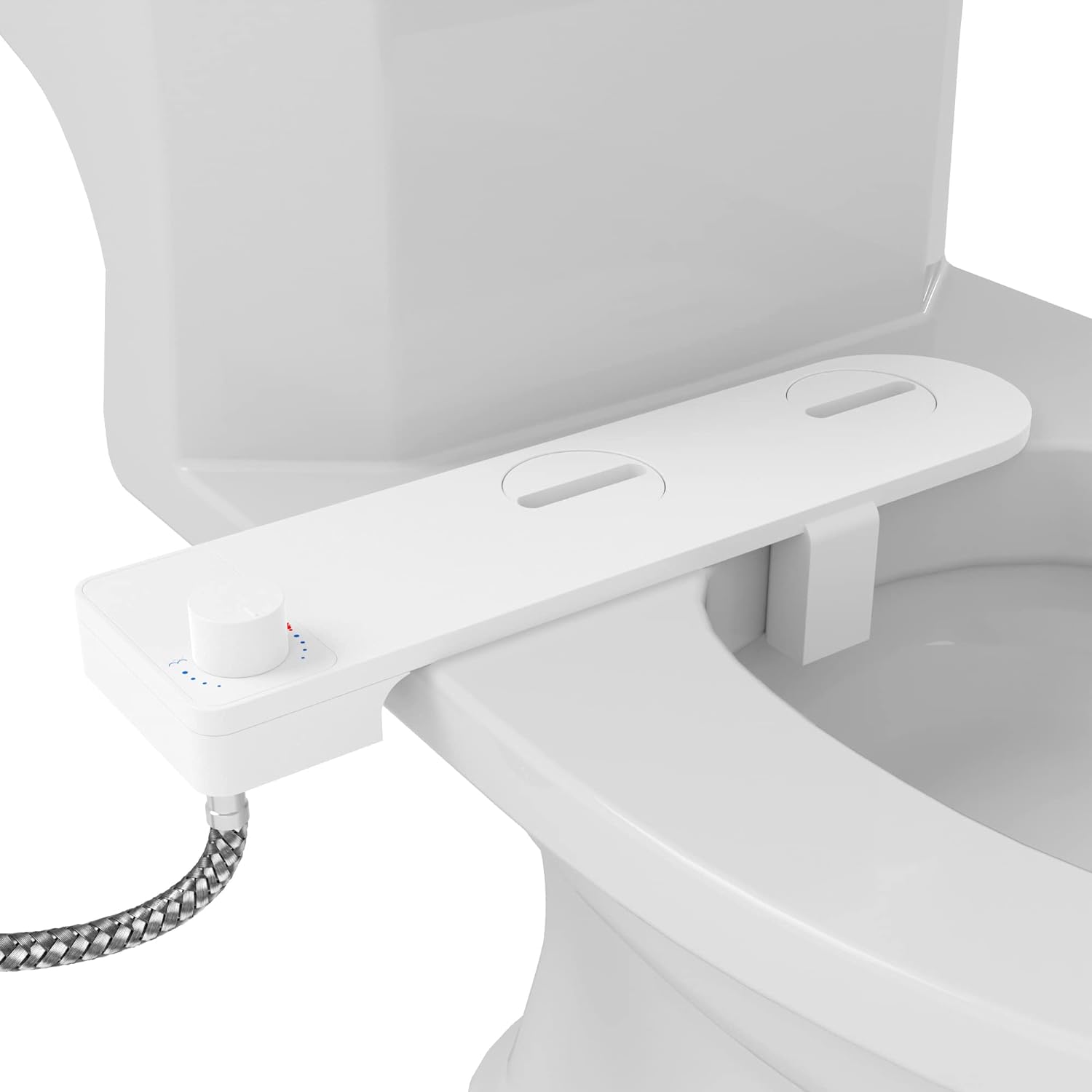 Amazon Basics Nonelectrical Bidet Attachment for Toilet with Water Adjustment, Slim, 16.42" x 4.61" x 3.5"