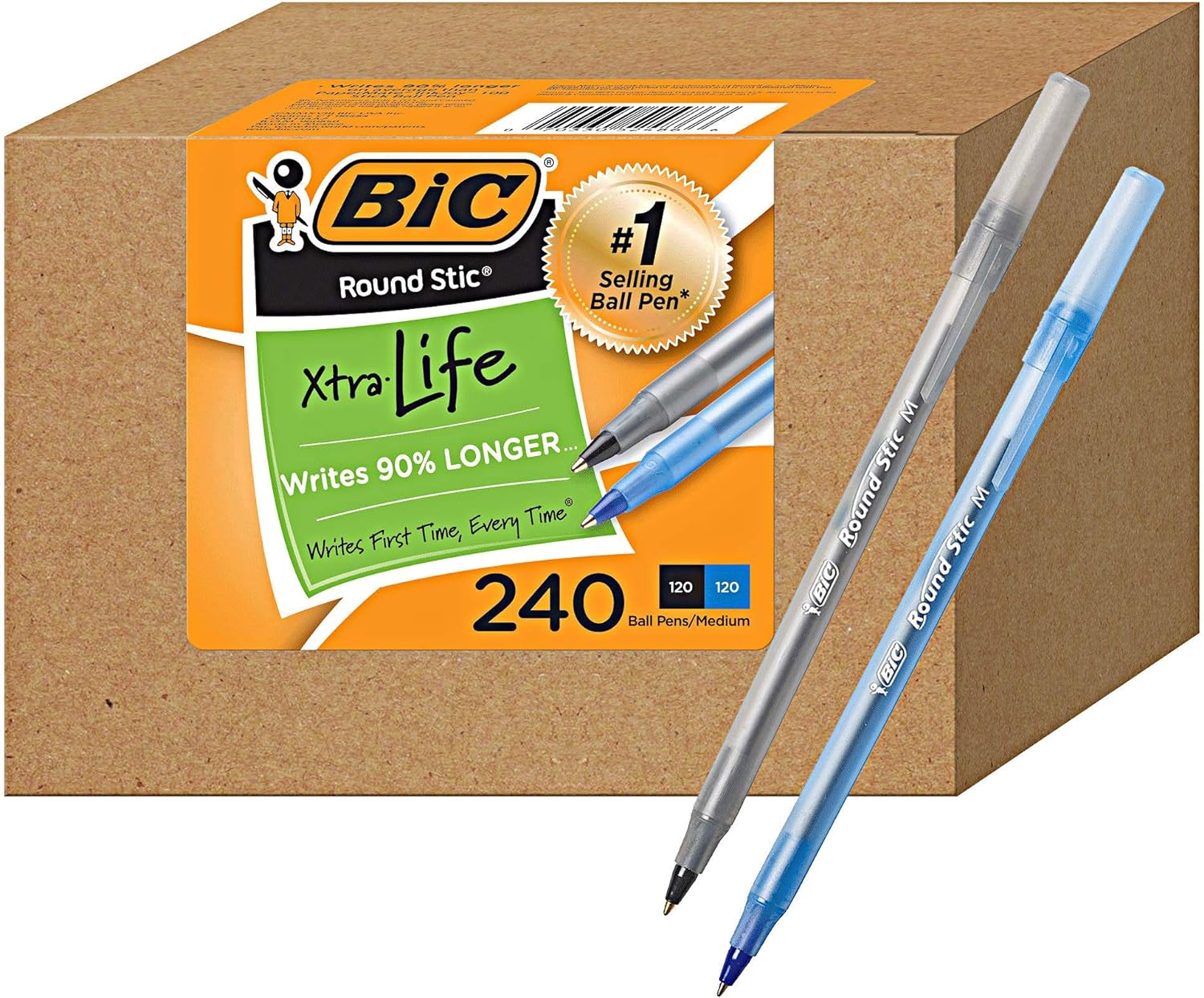 We've been purchasing these in bulk for years. They are consistently the best priced, best quality, bulk pens. They write for a long time, never leak and the caps are more reliable than other capped pens or spring loaded pens. We give them away, toss them in purses, backpacks, car doors, glove boxes and jacket pockets.