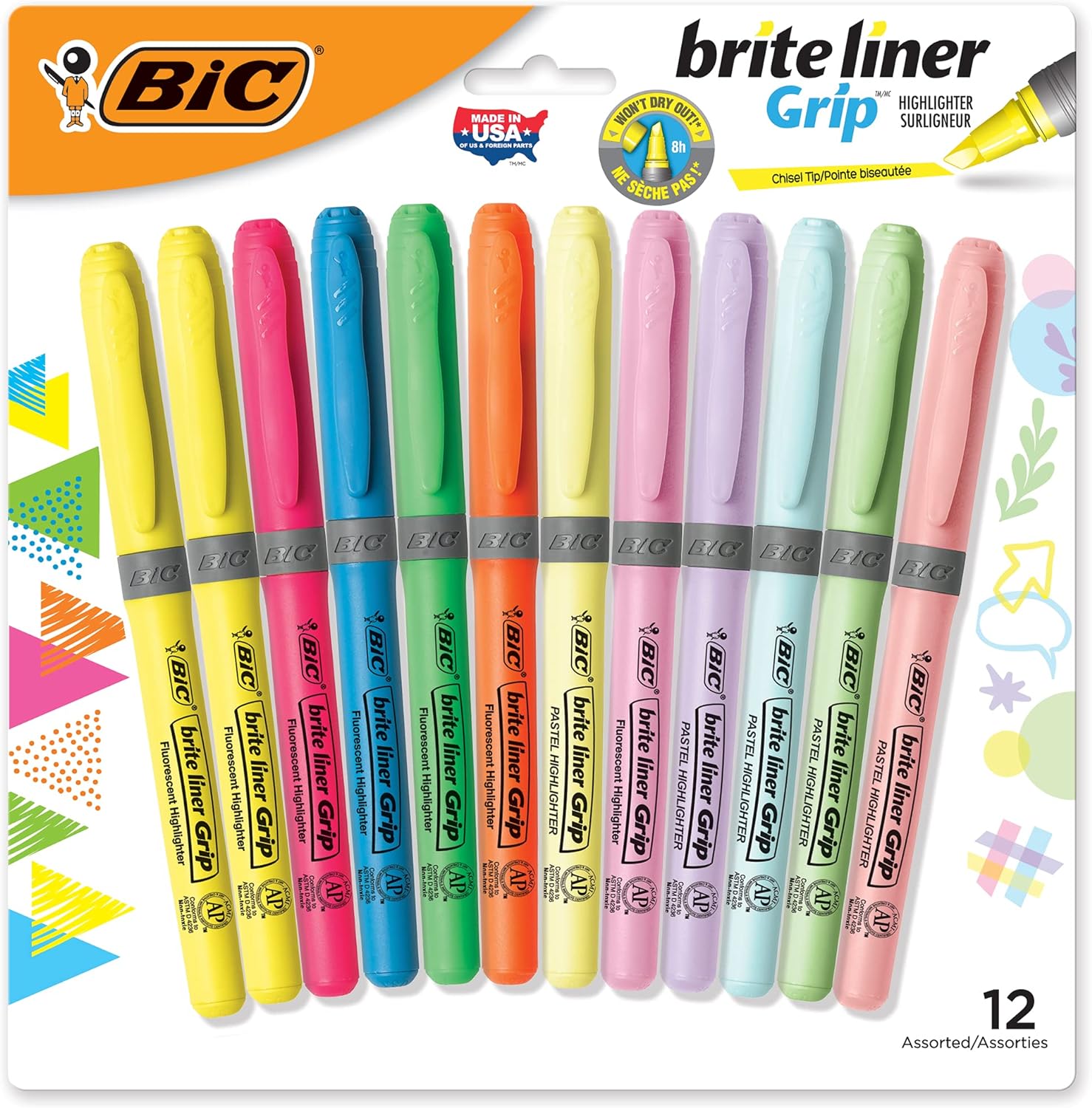 I read and journal a lotand being ol' school, I do a lot of underlining and highlighting For me, the best and affordable Inkpen is the PILOT G-2 05 and paring that pen with this package of BIC Brite Liner Pastel & Florescent highlighters is a great deal (forgive my unsolicited PILOT Review)They are pretty and will compliment any EasterArts & Craft project  needing color. Great for highlighting my Bible passages  The Pastels don't bleed through.