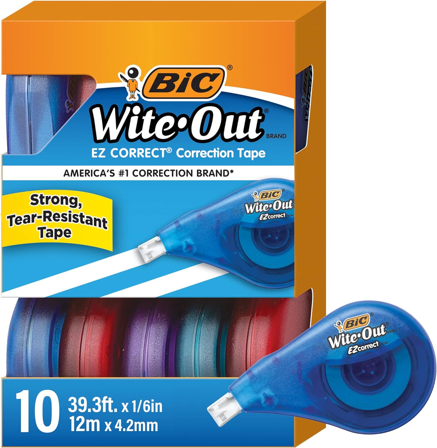 This white out tape will last forever and the multi-pack is a great bargain. It works well and is easy to use, it even applies to previously taped paper. I'm happy with this purchase and would buy it again.