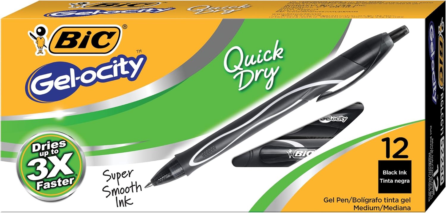 These BIC Gel-ocity Gel Pens are my current favorite writing pen. I especially like the gel-type pens for the clear, dark, and distinctive ink that presents a great impression. I like the 7mm point for a distinctive, but not too heavy, stroke. I previously used to use another brand gel pen which I thought were optimum. I used them for a number of years until I unexpectedly ran short one day, and scrambled to find and buy one of these BIC units when I couldn't find my original brand. I was quite 