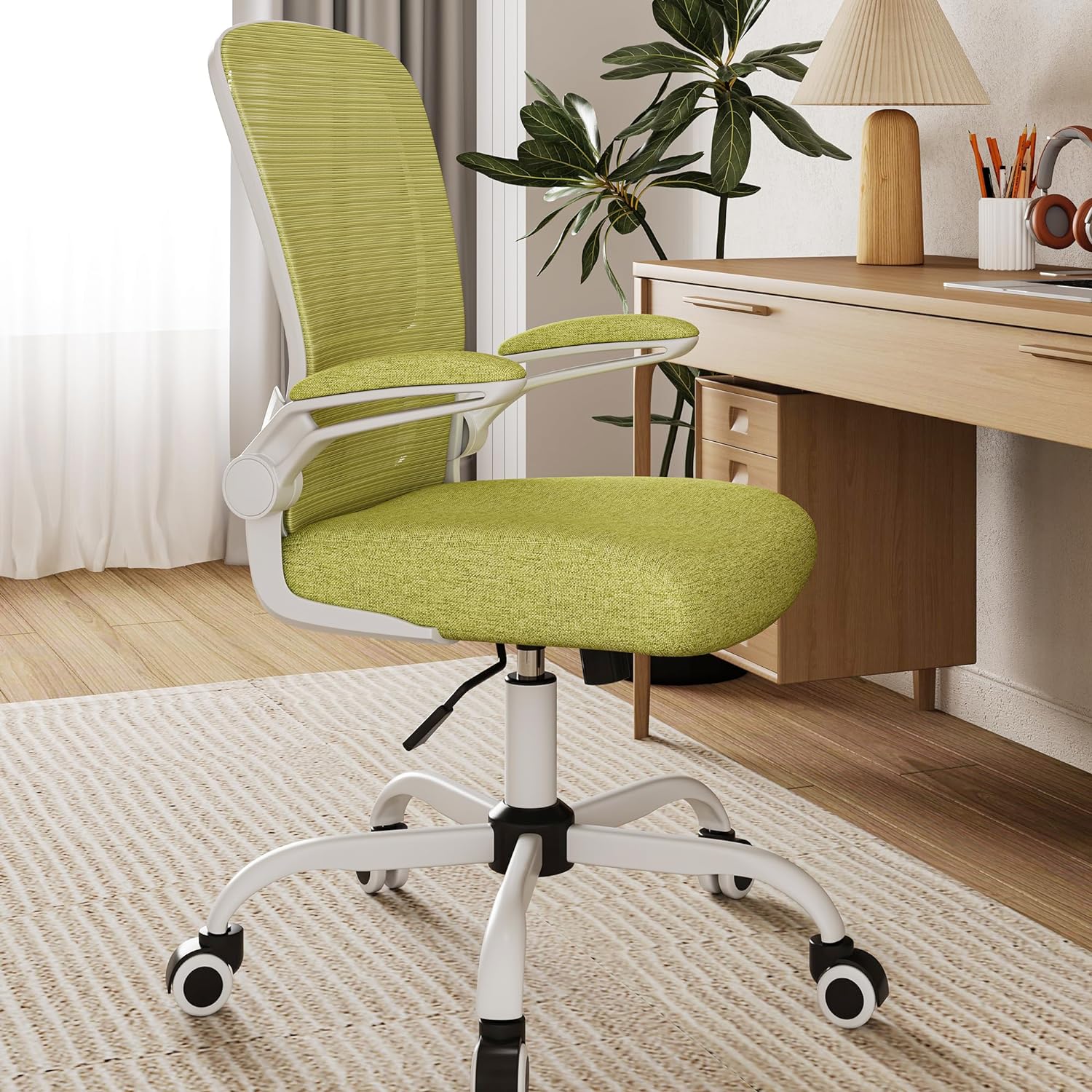 Mimoglad Home Office Chair, High Back Desk Chair, Ergonomic Mesh Computer Chair with Adjustable Lumbar Support and Thickened Seat Cushion