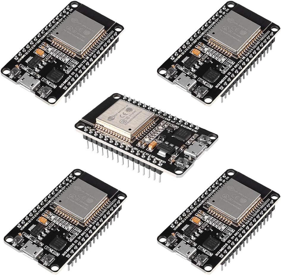 5PCS ESP32 ESP-32S WiFi Development Board NodeMCU ESP-WROOM-32 Microcontroller 2.4GHz Dual-Core WiFi Bluetooth Processor Integrated Chip CP2102