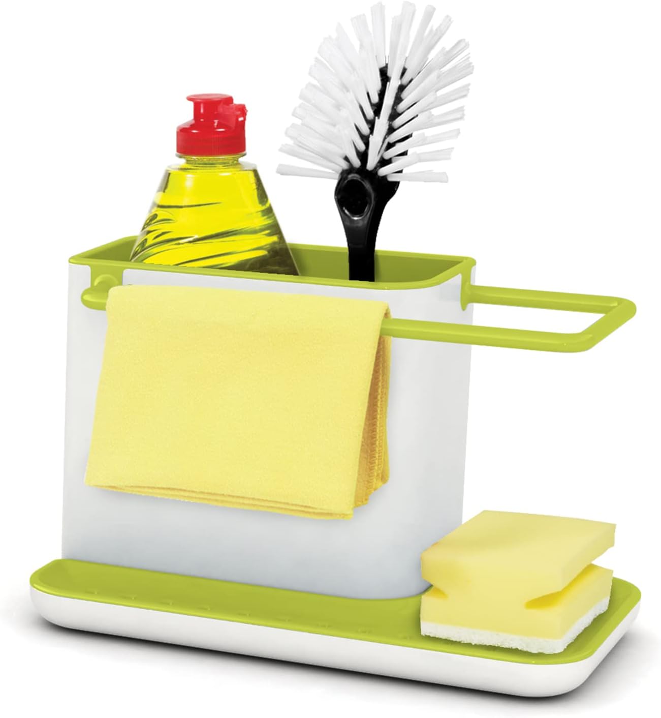 Joseph Joseph 85021 Sink Caddy Kitchen Sink Organizer Sponge Holder Dishwasher-Safe, Regular, Green