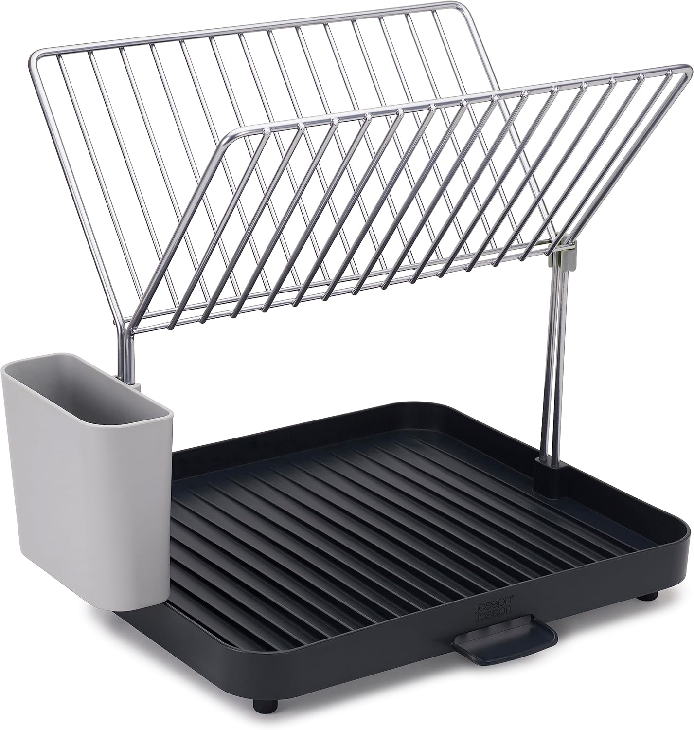 Joseph Joseph Y-Rack Dish Rack and Drain Board Set with Cutlery Organizer Drainer Drying Tray, Large, Gray