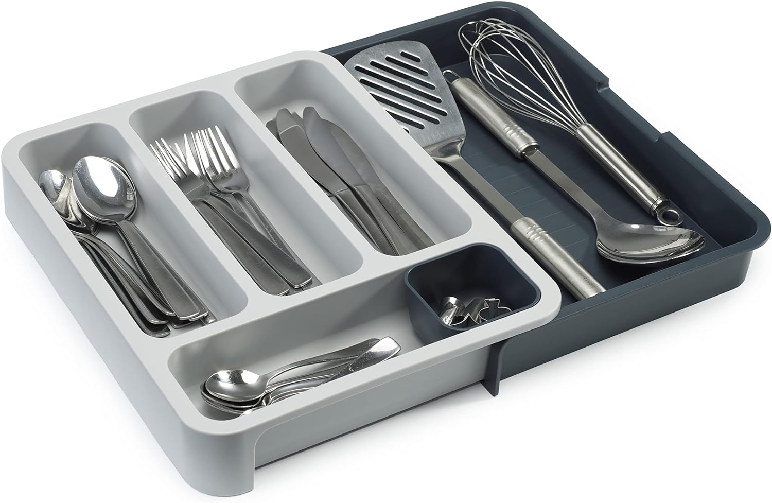 Joseph Joseph 85042 DrawerStore Expandable Cutlery Tray, Gray