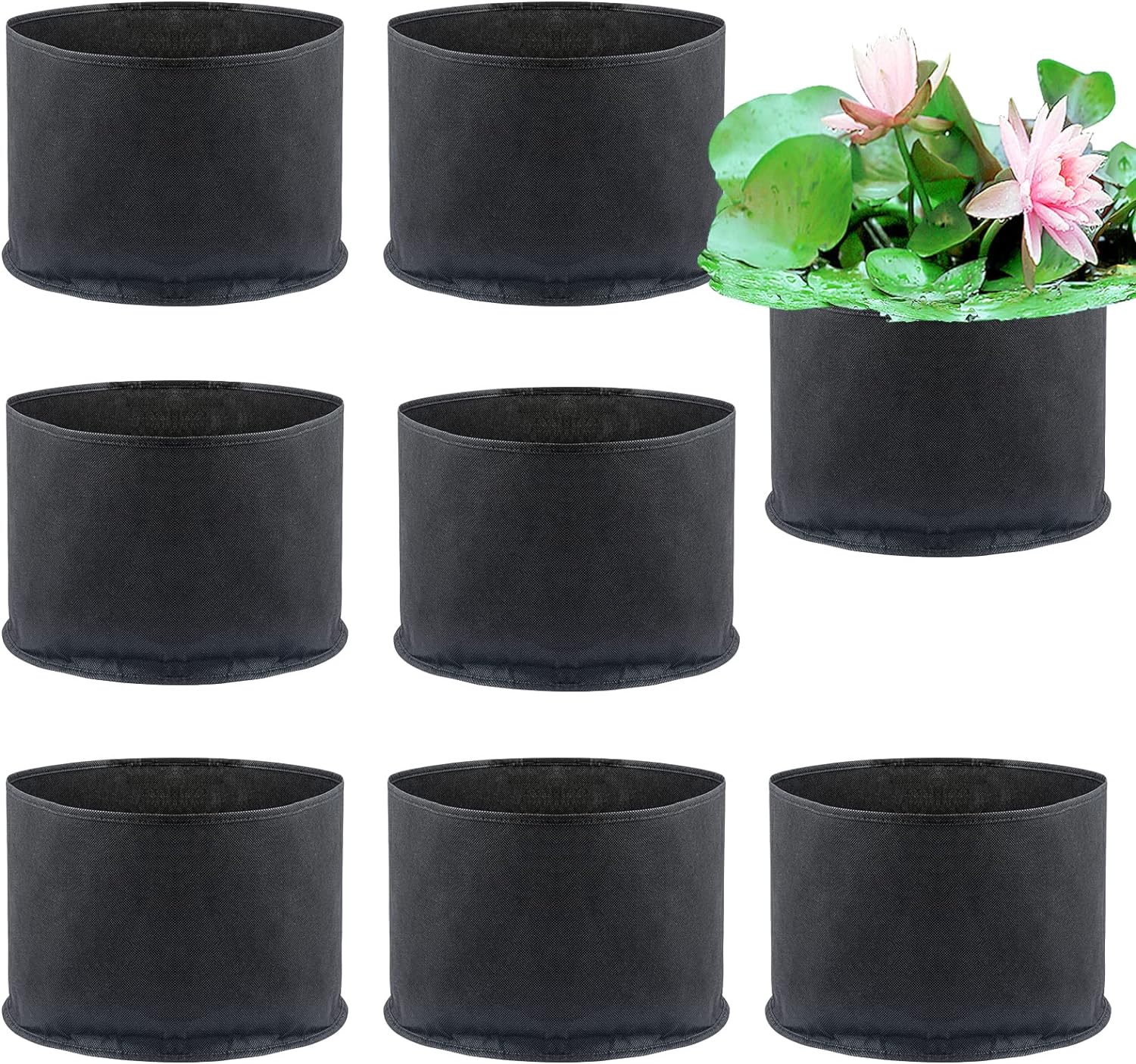 8-Pack Lily Plant Pots for Pond-Durable Black Nonwoven Fabric Plant Pot- Aquatic Pond Planter for Pond and Aquatic Plants Terrestrial Plants Vegetables(11.8 x 7.9-3.7 Gallons)