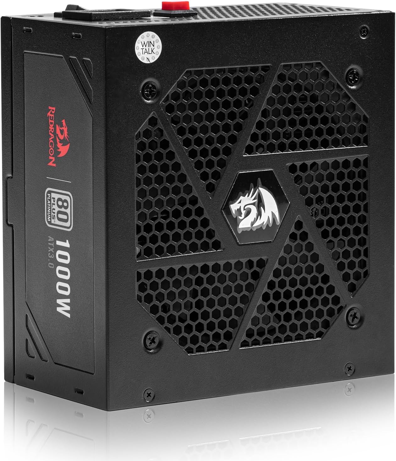 Redragon PSU017 80+ Platium 1000 Watt ATX Fully Modular Power Supply, 80 Plus Certified, 100% Japanese Capacitors & Low Noise Smart-ECO 0 RPM Fan, Full Mod Cables w/12VHPWR Cable, Black